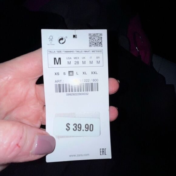 Zara basic black stretch pants NWT medium - Picture 5 of 8